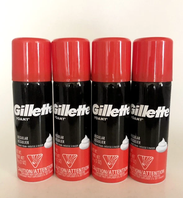 4 PACK GILLETTE Foamy Regular Shaving Cream, Regular 2 oz (56 g) 17.00