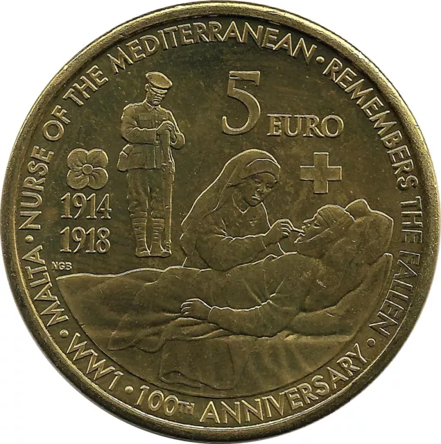 MALTE 2014 5 EURO 100 ANS DEBUT DE LA 1ere GUERRE MONDIALE SUP