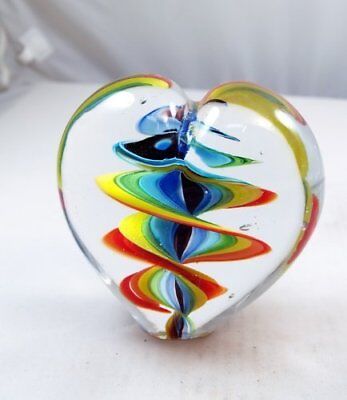 M Design Art Blown Glass Rainbow Millefiori Paperweight PP-0126 