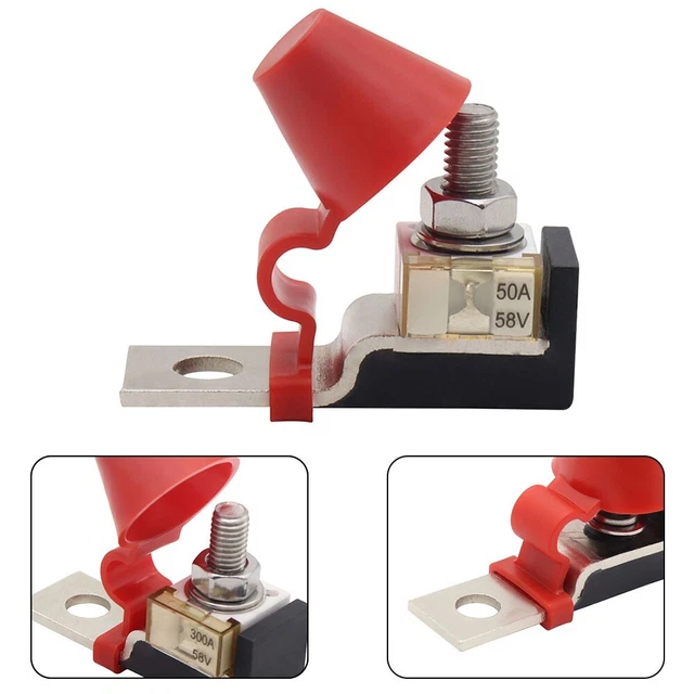 Set Supporto Fusibili 100A 150A 250A 58V 6x2x4,7cm per Auto Mare-Barca M8