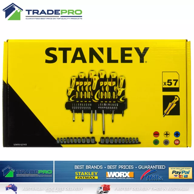 Stanley PRO 57pc Screwdriver Set Socket Torx Hex 57pce Screw Driver Kit Quality
