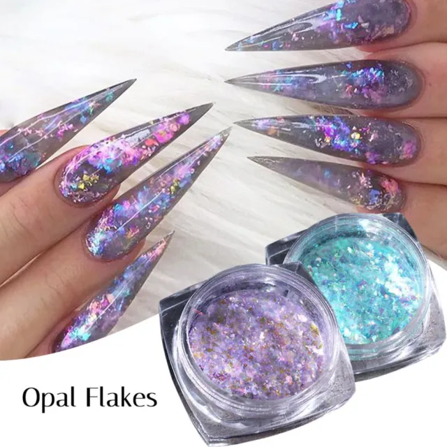 Éclat Iridescent Nail Art Paillettes Flocons d&#39;aurore Opale scintillante