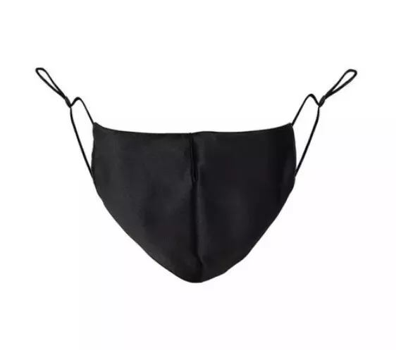 Black Silk Face Mask Adjustable Washable Elastic Adult Cloth US Seller Fast Ship