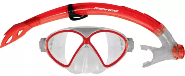 MIRAGE COMET Junior Silitex Snorkel Mask Set Kids Swim Scuba Blue BLU RED PINK