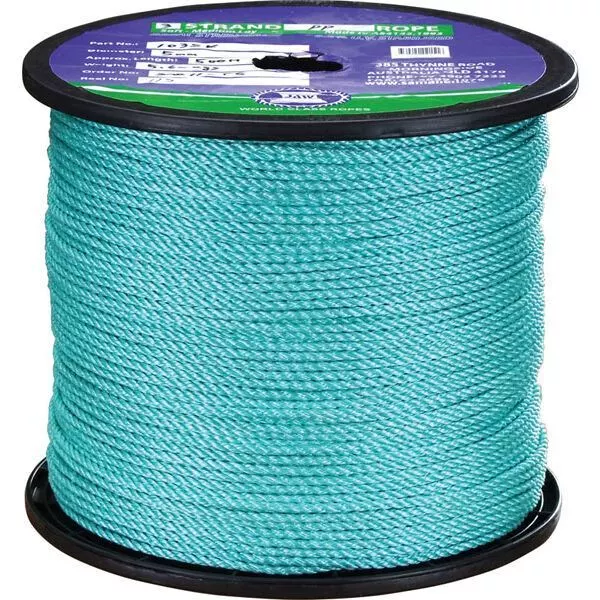 Polypropylene Rope, 3 Strand 5mm x 500m High Tenacity Danline Crab Pot Rope