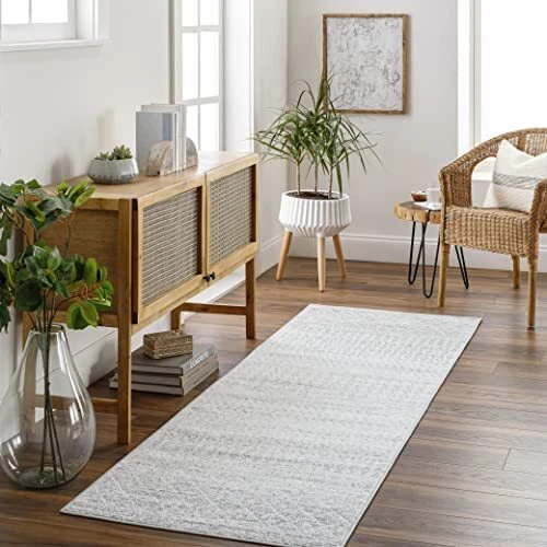 Artistic Weavers Chester Boho Moroccan Runner Area Rug2'7" x 20'Grey