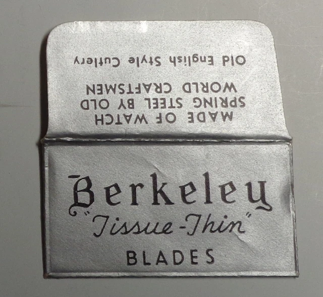 Vintage Razor Blade BERKELEY TISSUE THIN No Co Name (Consolidated Blade Co?)RARE