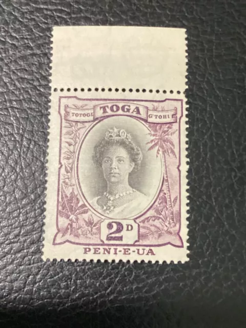 Tonga 1920 Queen Salote 2d black & purple MNH 5