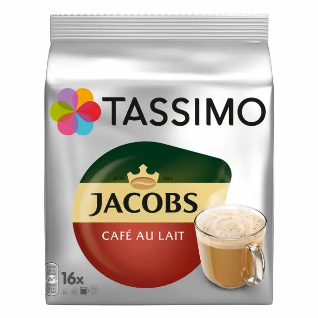 TASSIMO JACOBS Café au Lait KaffeeKAPSEL Kaffee gemahlenem Röstkaffee 80 T-DISCS