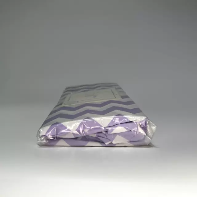 NIP Pottery Barn Kids Lavender HARPER Chevron Cotton Crib Bed Skirt 3