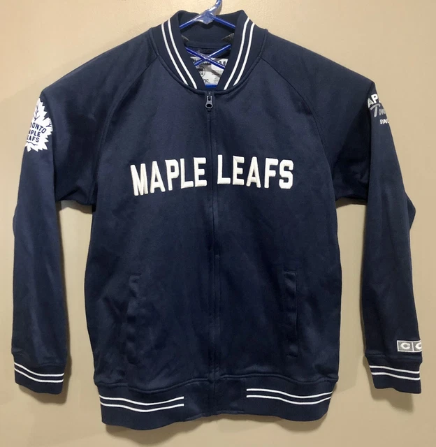 Men’s M Vintage CCM Toronto Maple Leafs NHL Hockey Full Zip Retro Jacket