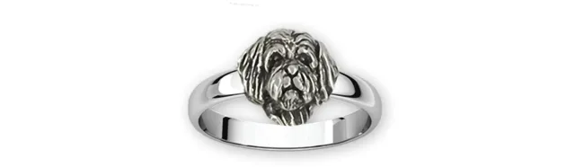 Tibetan Terrier Jewelry Sterling Silver Handmade Tibetan Terrier Ring  TTR5H-R