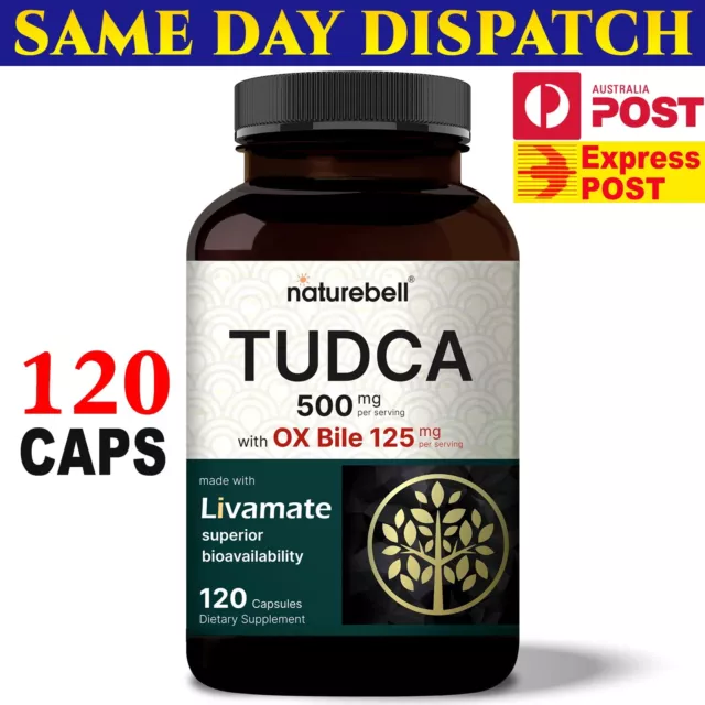 Naturalbell TUDCA 500mg with OX Bile 125mg 120 Capsule High Absorption Free post