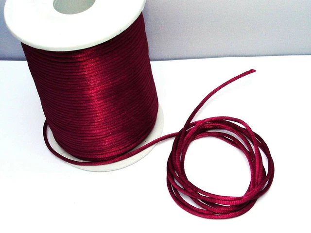 Satinkordel, Kordel Schnur, bordeaux, 2mm, 5 Meter #FM21
