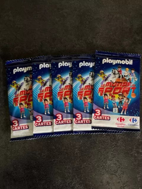 Lot de 5 sachets de cartes Playmobil carrefour