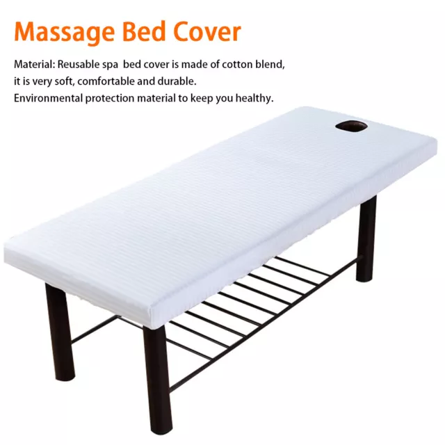 Table Sheet Spa Cotton Blend Soft Massage Bed Cover Bedding Salon With Face Hole