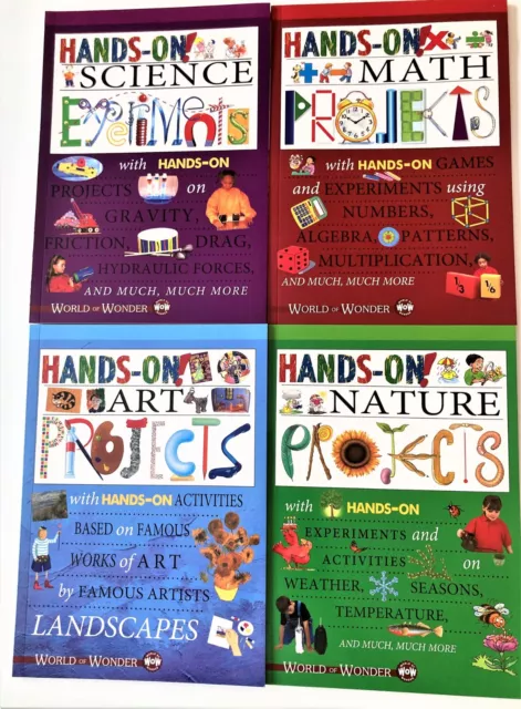 NEW Lot 4 Children's Science Math Nature Art Hands on PROJECTS World of Wonders