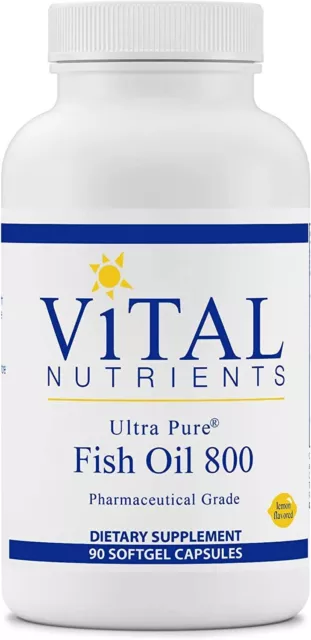 Aceite de pescado ultra puro Vital Nutrients 800 limón 90 cápsulas blandas sabor limón