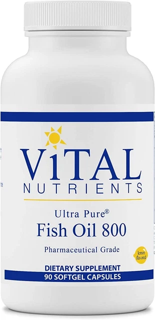 Aceite de pescado ultra puro Vital Nutrients 800 limón 90 cápsulas blandas sabor limón