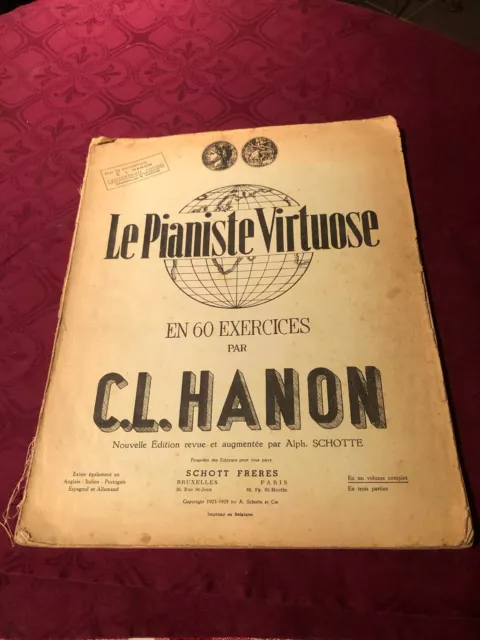 LE PIANISTE VIRTUOSE en 60 exercices par CLHanon 1923-1929 EUR 25,00 -  PicClick FR