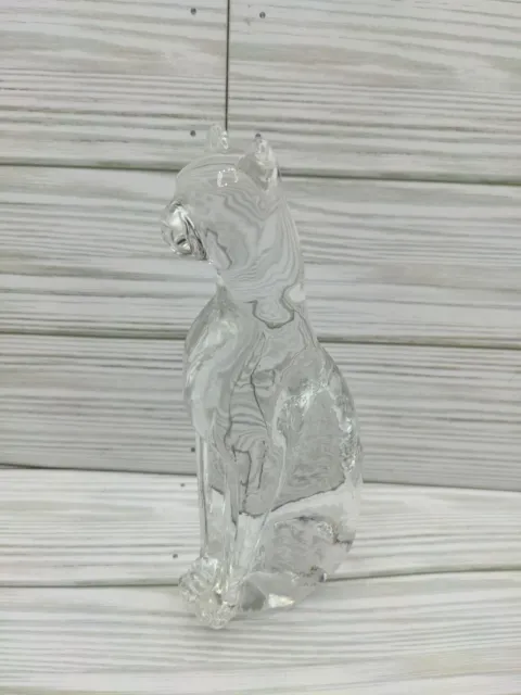 Glass Egyptian Sitting Cat Handcrafted for Silvestri 6.25 Inches Tall