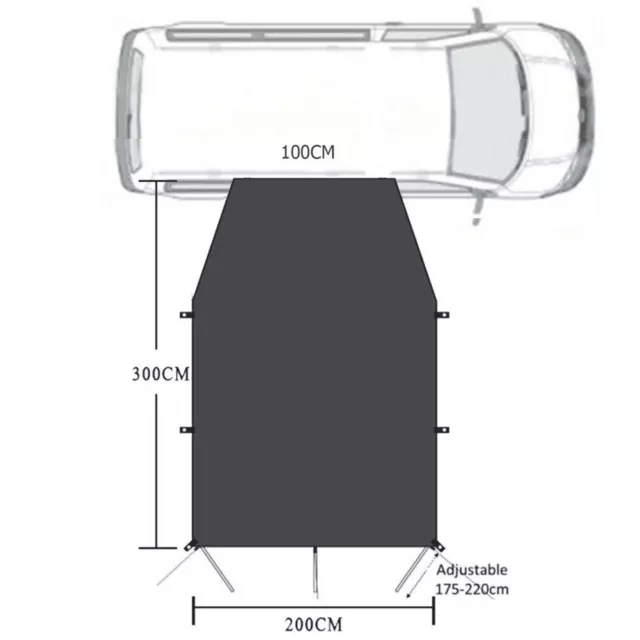 Auto Tendalino Tenda Parasole Campeggio Escursionismo Ritardante Fuoco Universal