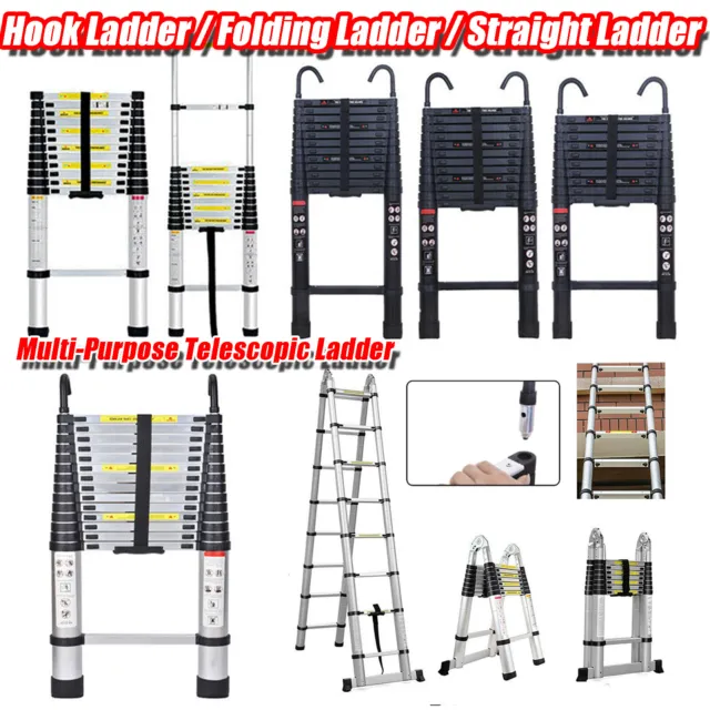 Portable Folding Telescopic Ladder Alu/Steel Multi-Purpose Extendable Step 2M~6M