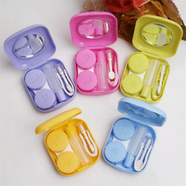 Mini Mirror Contact Lens Easy Carry Case Storage Holder Container Box Travel Kit