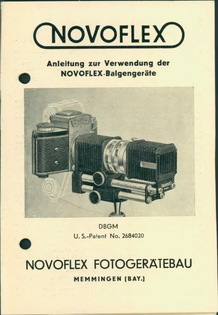 Prospekt Novoflex Balgengeräte Fotogerätebau (10,5x15) Kamera Werbung Fotografie