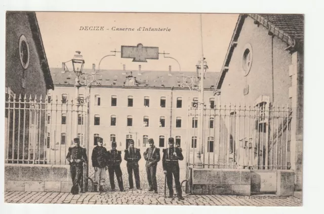 DECIZE - Snow - CPA 58 - The Infantry Barracks