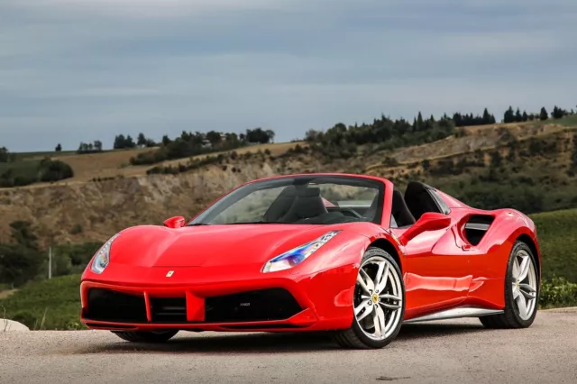 Ferrari 488 Spider Car Wall Art Giclee Canvas Print Photo (#328)