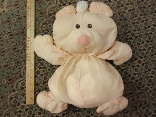 Vintage 1986 Fisher Price Puffalump Bear Cub Peach Orange Plush No Clothes As Is