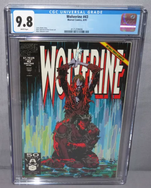 WOLVERINE #43 (Marc Silvestri Cover) CGC 9.8 NM/MT White Page Marvel Comics 1991
