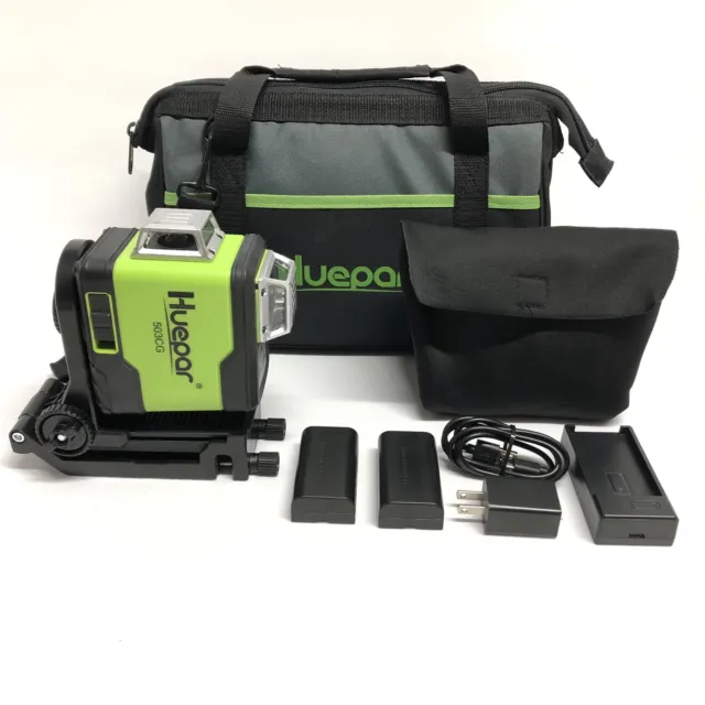Huepar 3D Laser Level Lithium ion Battery and Portable 503 CG Green Line