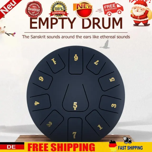 HUANGHUANG 8 Zoll StahlZungentrommel 11-Ton C Key Pan Drum Percussion Instrument