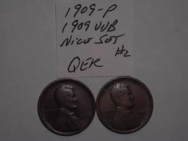 wheat penny 1909 V.D.B NICE SET 1909, 1909 VDB SEMI-KEY DATE LOT#2  LINCOLN CENT
