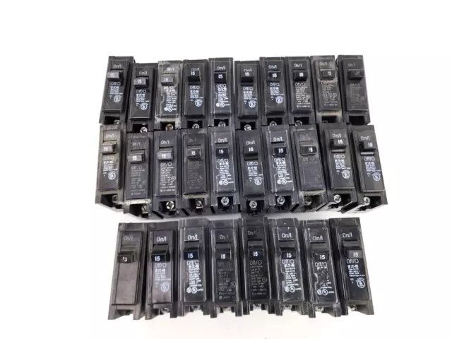 Lot 28pcs Eaton Cutler Hammer CL115 BR115 15 Amp 1 Pole 120/240V Circuit Breaker