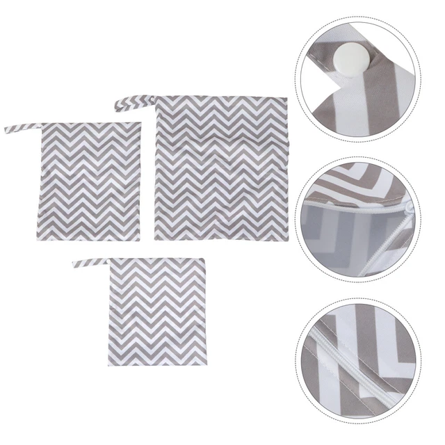 3pcs Nappy Organiser Reusable Wet Dry Bag Baby Nappy Organizer Bag