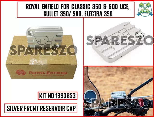 BOUCHON DE RÉSERVOIR AVANT Royal Enfield ARGENT Pour CLASSIC 350 &...