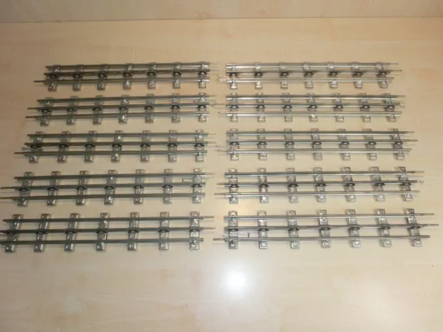 14468) Märklin - Spur 0 - 10 Stk Progress Gleis Gerade - L. 32 cm - verzinnt -