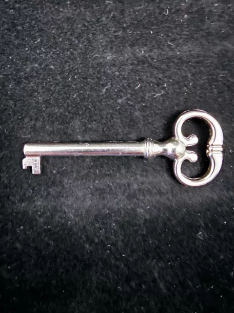 KY-7 Antique Nickel Plate Hollow Barrel Skeleton Key for Drawer OR Cabinet Lock