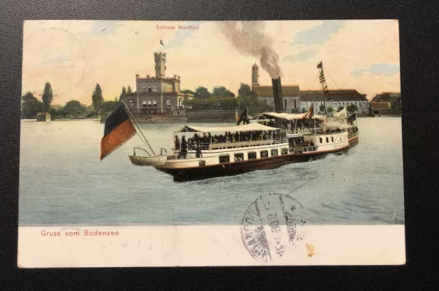 Ak Postkarte, Gruß vom Bodensee - Schloss Montfort 1906  (k1)