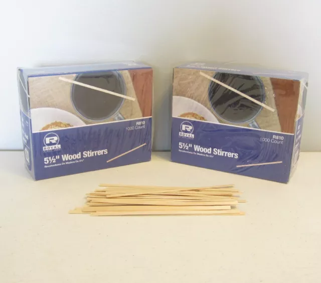 2000 Wood Coffee Stirrers 5.5" Stir Wooden Craft Popsicle Cupcake Sticks