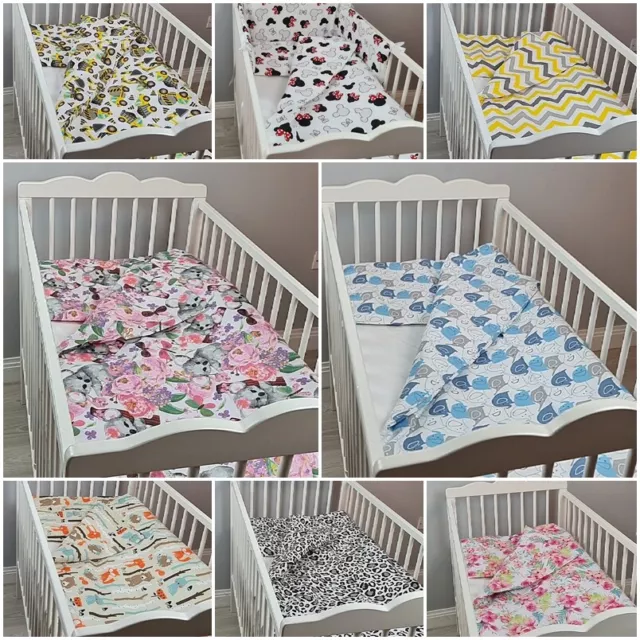 2 pc cot /cot bed bedding set nursery baby 100% cotton patterned covers  ANIMALS