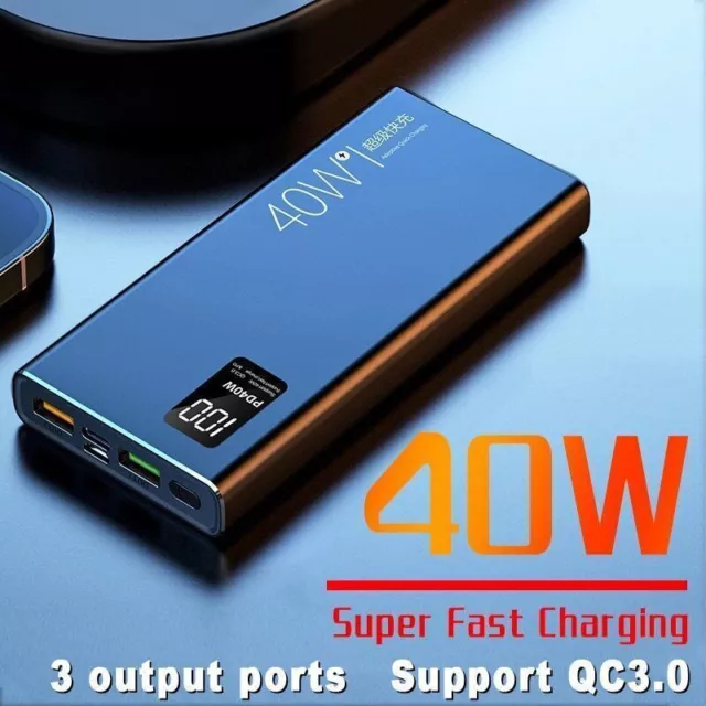 40W 20000mAh Power Bank Portable Superschnellladegerät Externer Akku PD 18W 2USB 2