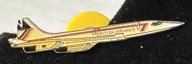 Vintage Concorde British Airways Enamel Pin Lapel Tie Tack Gold Tone