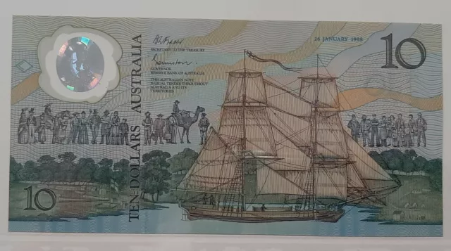 AUSTRALIA BANCONOTA 10 DOLLARI 1988 BICENTENARIO Serie AA FDS CON BUSTA