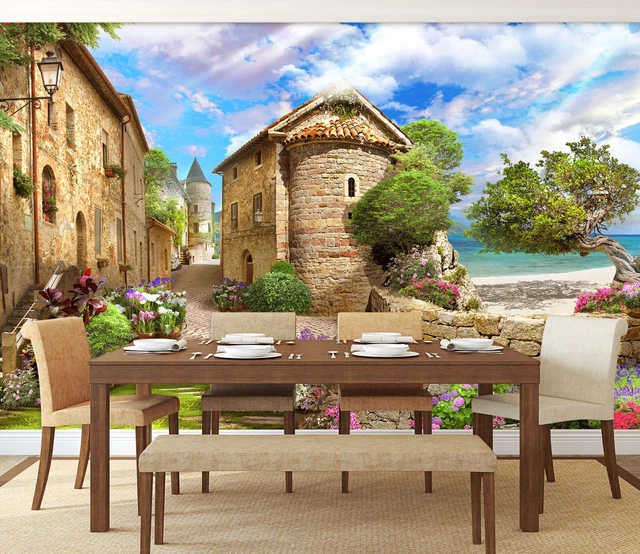 3D Seaside House 62070 Kathy Barefield Wall Mural Wall Murals