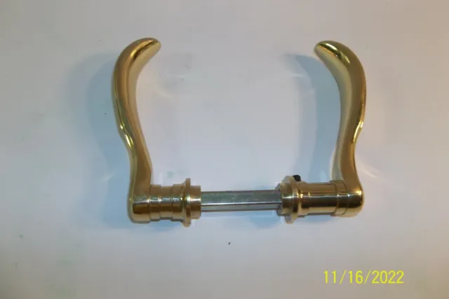 NOS Solid Brass Door Lever Handles Knobs