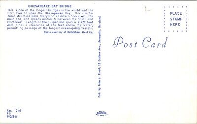 Chesapeake Bay Bridge Annapolis Maryland MD Unposted Postcard 2